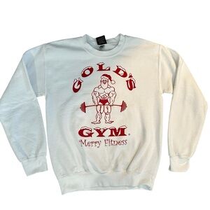 Vintage Gold’s Gym Merry Fitness Sweatshirt Rare Bodybuilding Holiday Crewneck